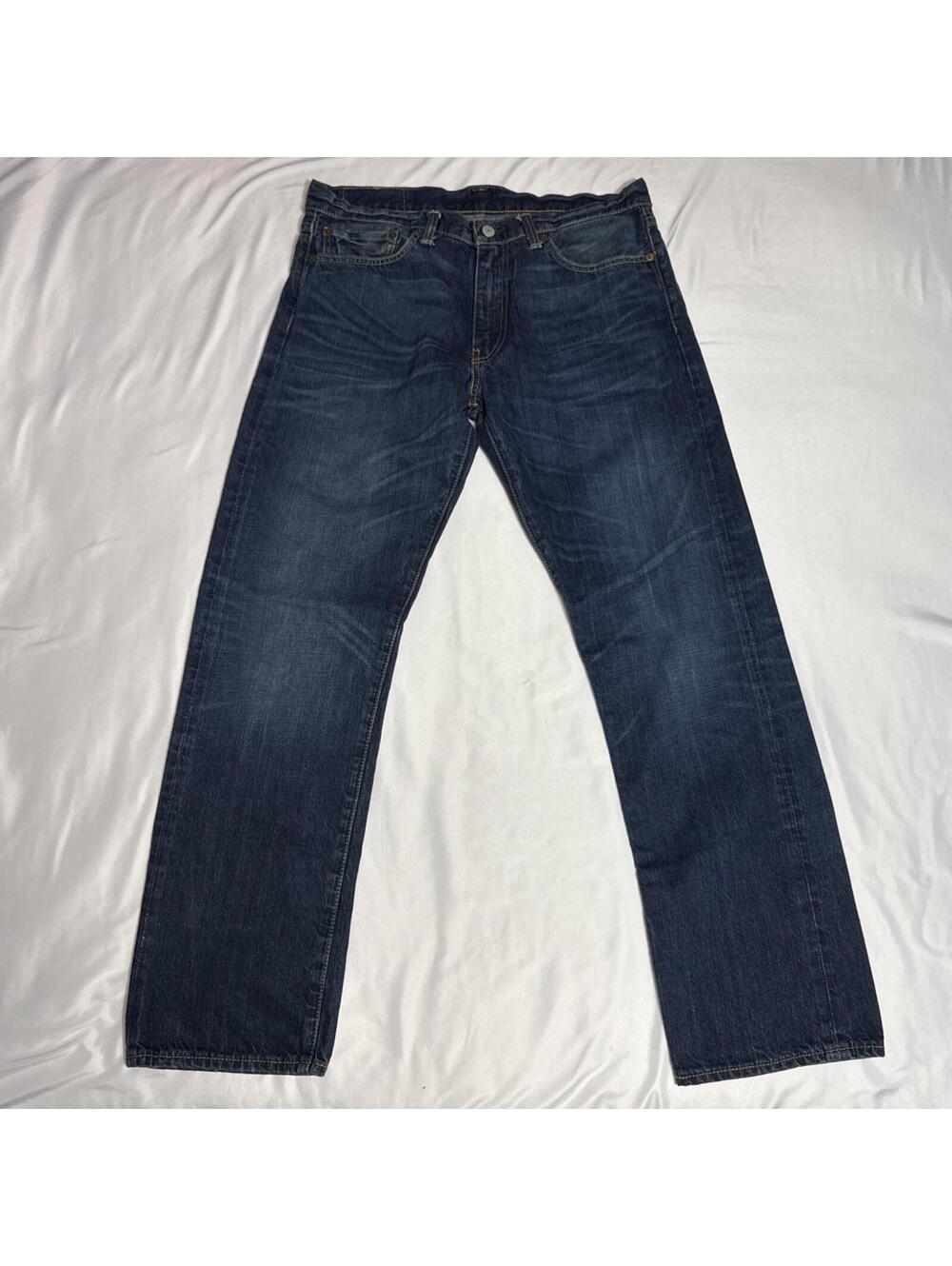 Levi's 504 Jeans Men 34x32 Blue Regular Straight Fit Medium Wash Denim Work Wear